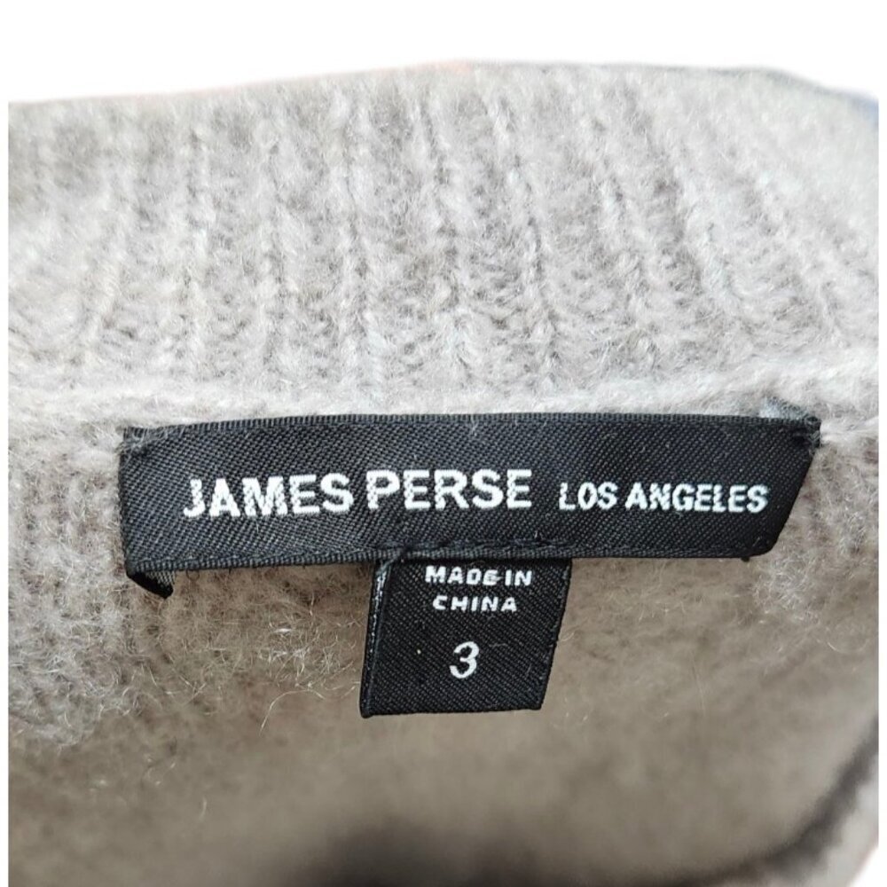 James Perse 100% Cashmere Cable Knit Sweater Women’s Size 3 Gray Luxury Pullover - Picture 5 of 12